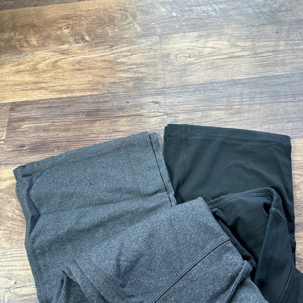 Athleta Leggings Pair in Black and Charcoal Heather